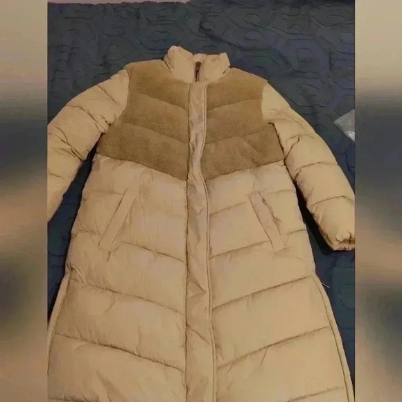 Bernie Bernardo midi coat with teddy bear scent beige US Sz Small - Picture 3 of 10